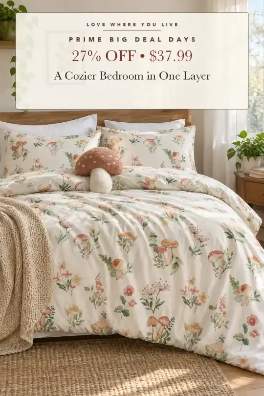 floral comforter set; styling illustration