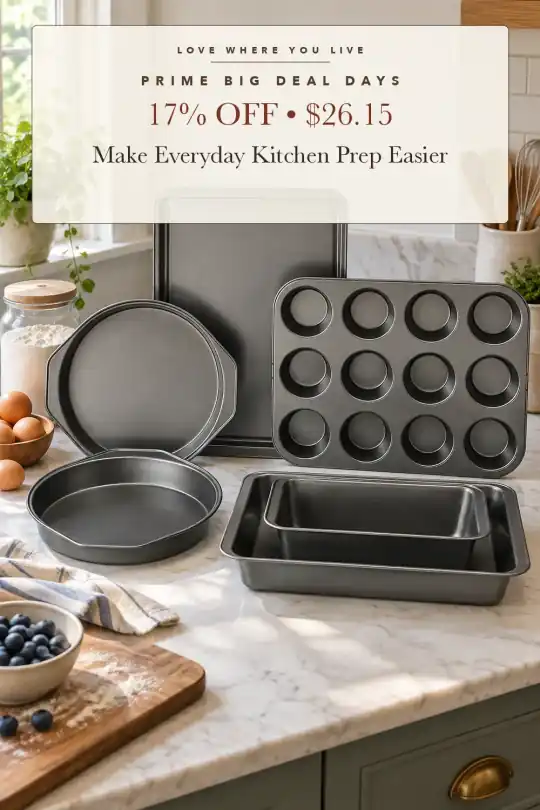 six-piece bakeware set; styling illustration
