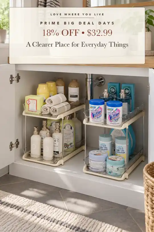 pull-out under-sink organizers; styling illustration