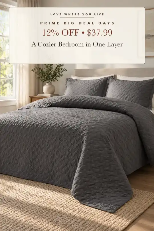 basket-weave quilt set; styling illustration