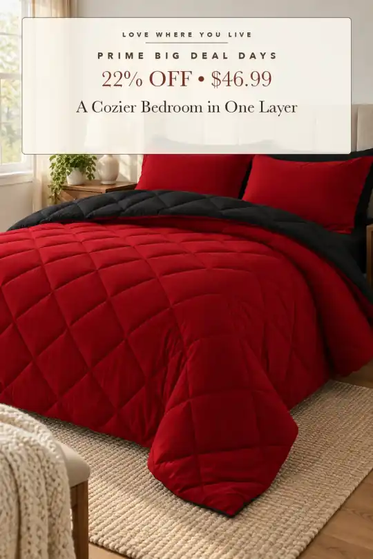 reversible comforter set; styling illustration
