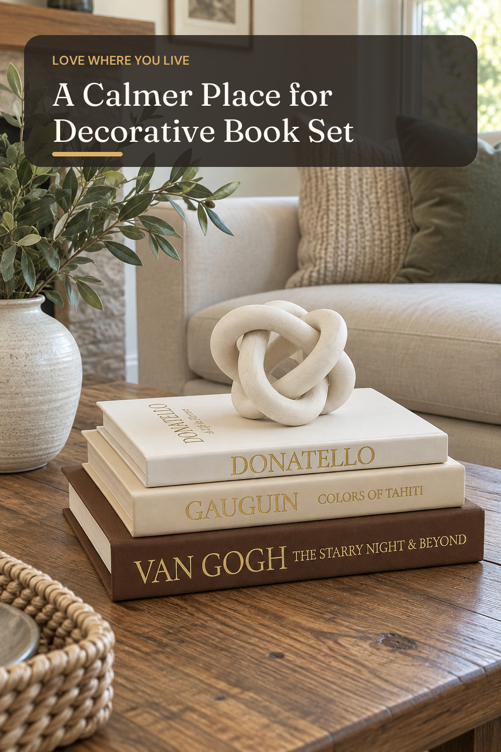 Vintage Faux Book Box Set of 3 Brown Linen Decorative Books for Shelves, Fake Books for Decoration with Secret Compartment, Rustic Farmhouse Coffee Table Decor (Brown-Beige-White); AI-generated styling illustration