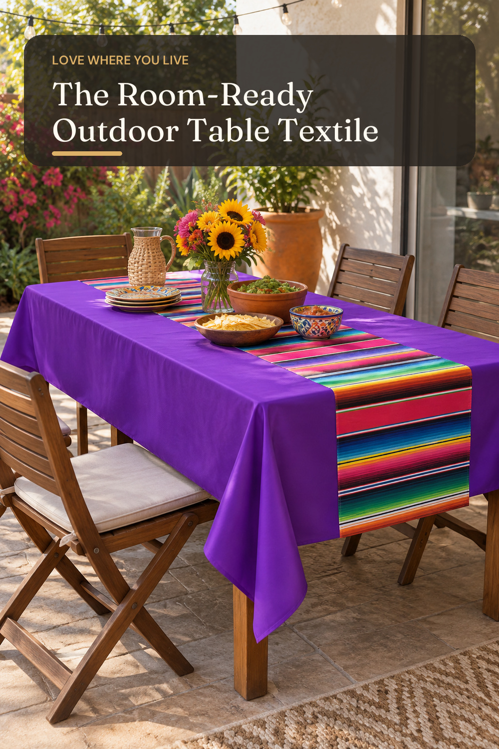6 Pcs Mexican Fiesta Plastic Tablecloth, Rectangle Disposable Table Cloth Striped Table Cover for Cinco De Mayo Taco Night Fiesta Party Decoration, Mexican Wedding Birthday Home Decor, 108 x 54 Inch; AI-generated styling illustration