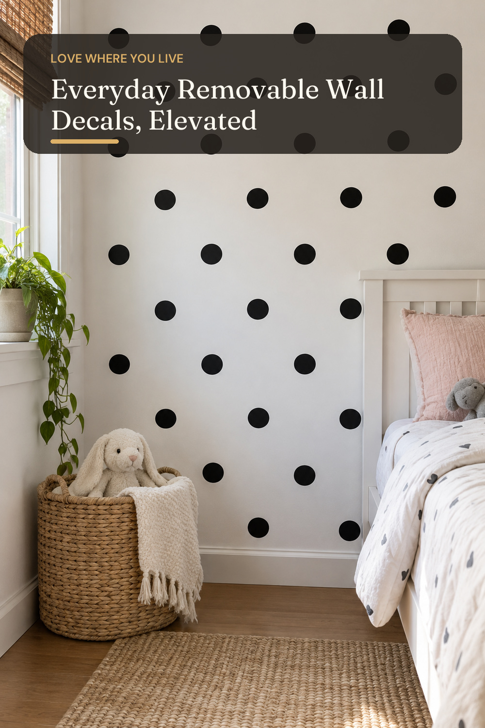 Innovative Stencils Polka Dot Wall Decal Nursery Kids Room Peel and Stick Removable Sticker Circle Pattern Decor #1326 (4" (25 Dots), Black); AI-generated styling illustration