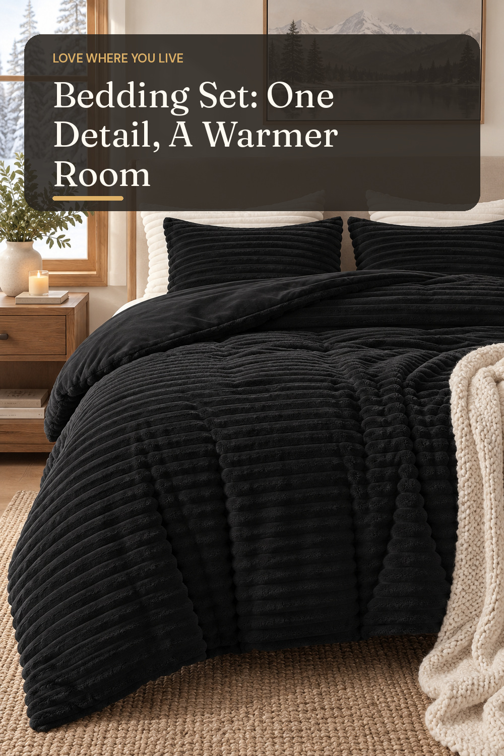 A bedding set used in a believable everyday bedroom with natural window light and practical everyday styling.