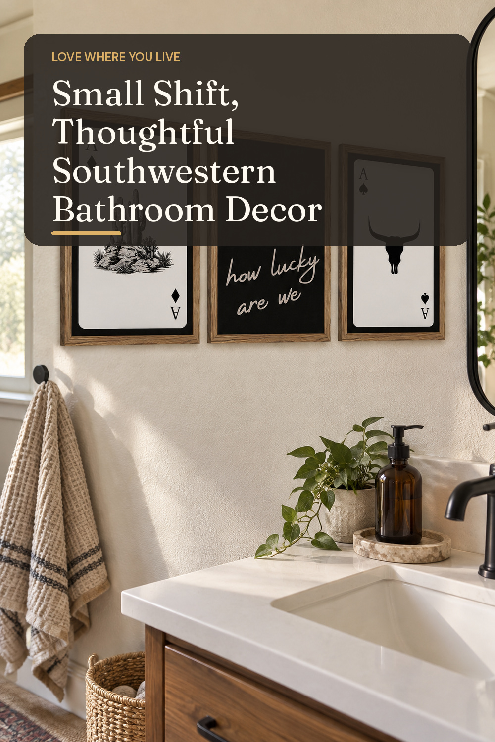 A home organizer used in a warm everyday bathroom with natural window light and practical everyday styling.