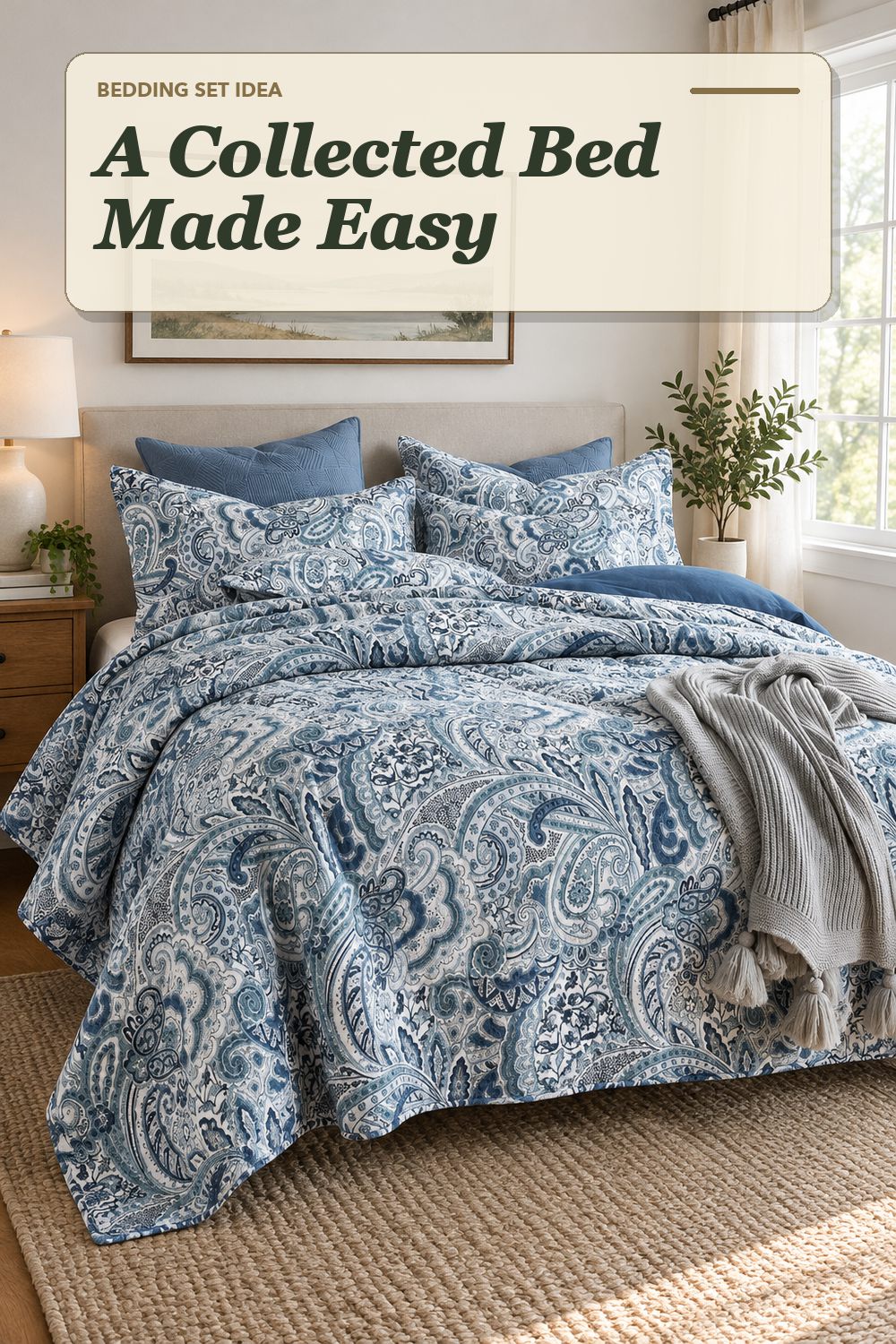 A quilt bedding set used in a comfortable everyday bedroom with soft natural light and practical everyday styling.