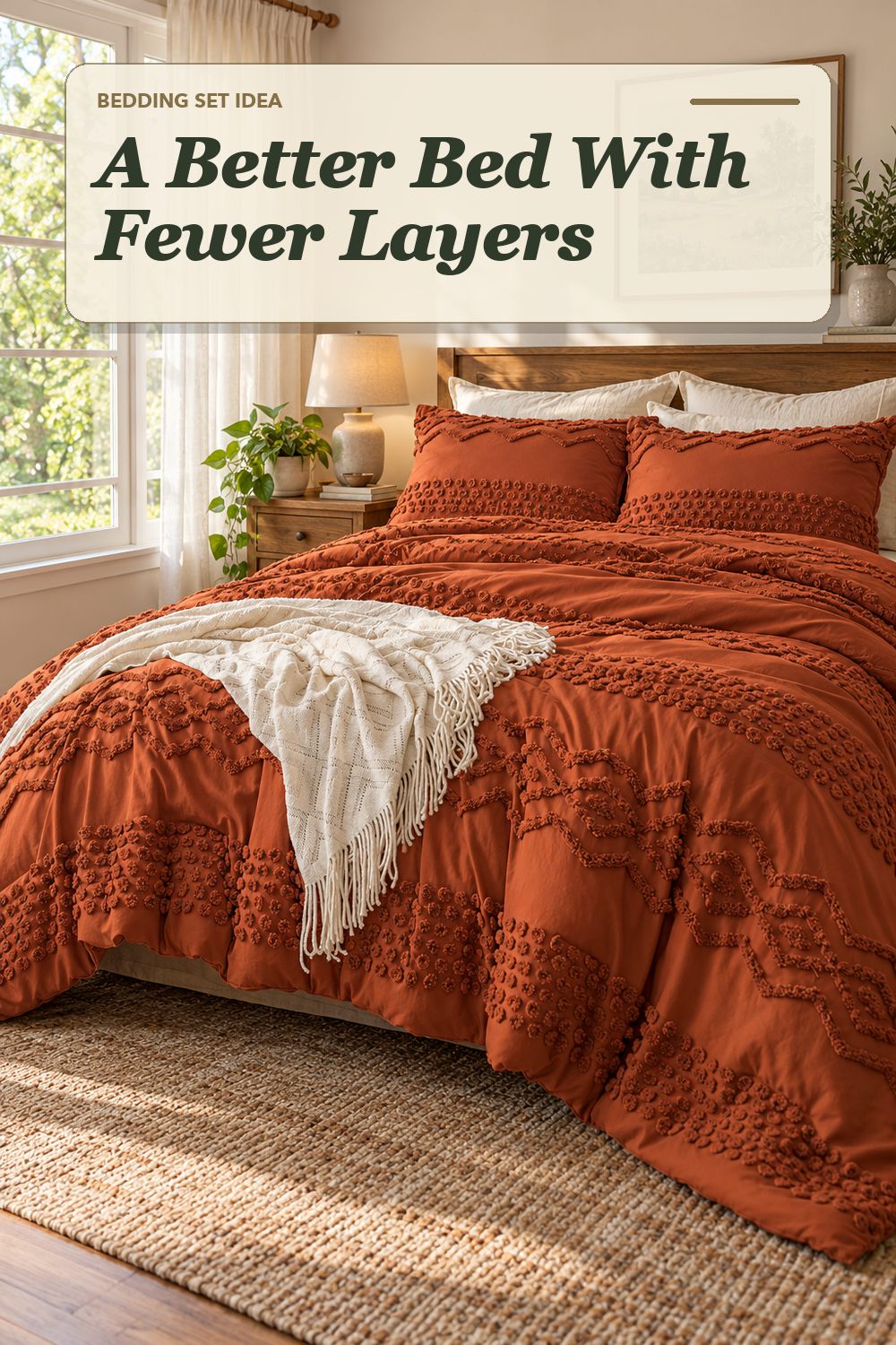 A comforter set used in a comfortable everyday bedroom with soft natural light and practical everyday styling.