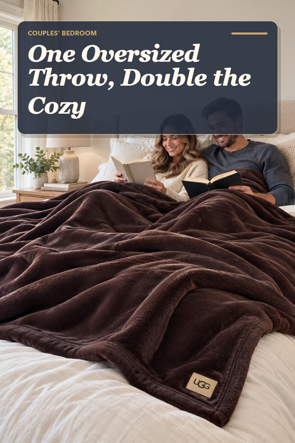 A oversized bedroom throw used in a calm shared bedroom with soft natural light and practical everyday styling.