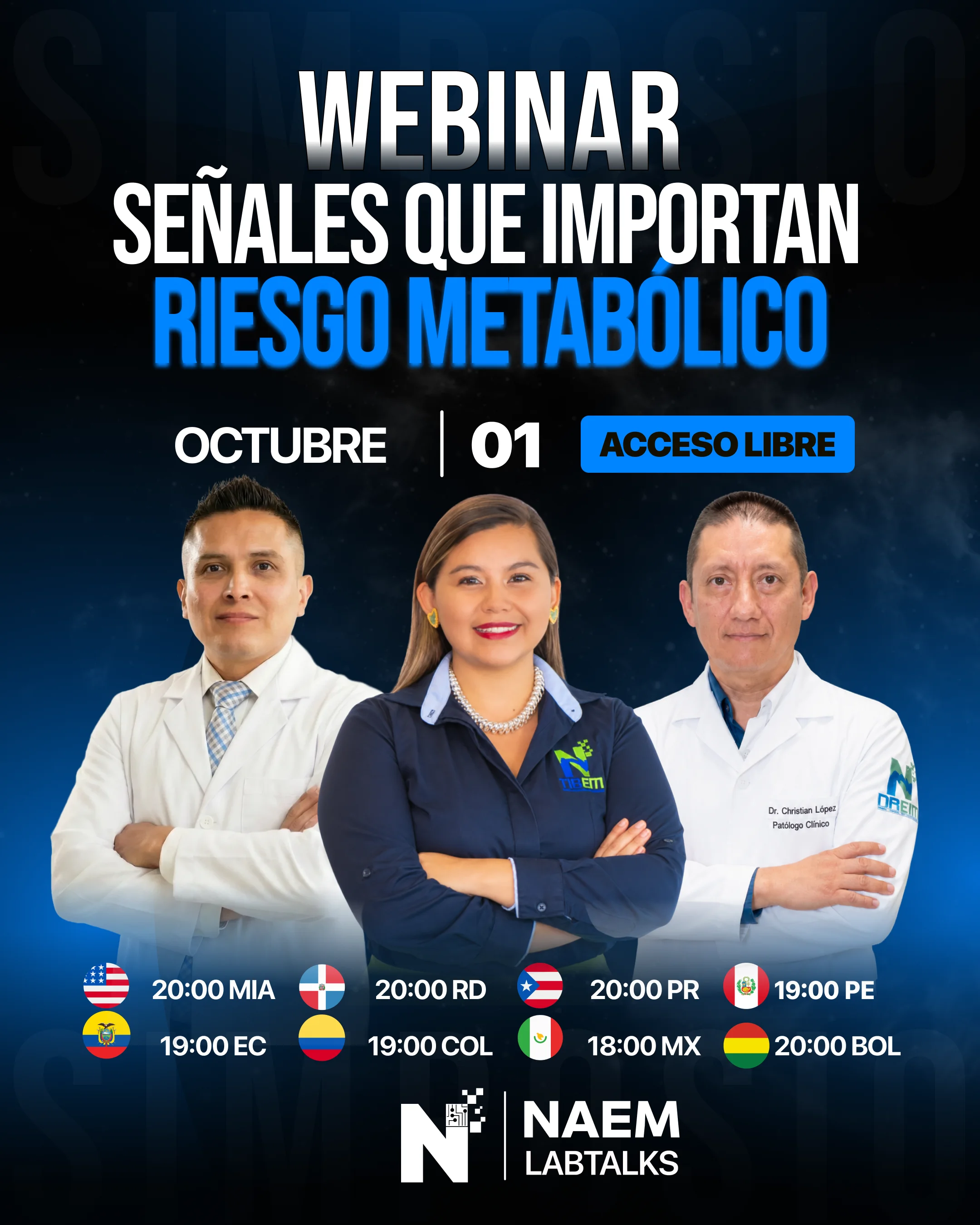 Docentes Webinar Dr Christian Lopez y Dr Carlos Flores