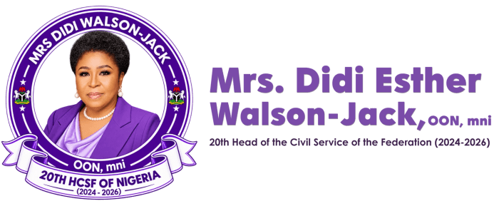 Mrs. Didi Esther Walson-Jack, OON, mni — 20th Head of the Civil Service of the Federation (2024-2026)