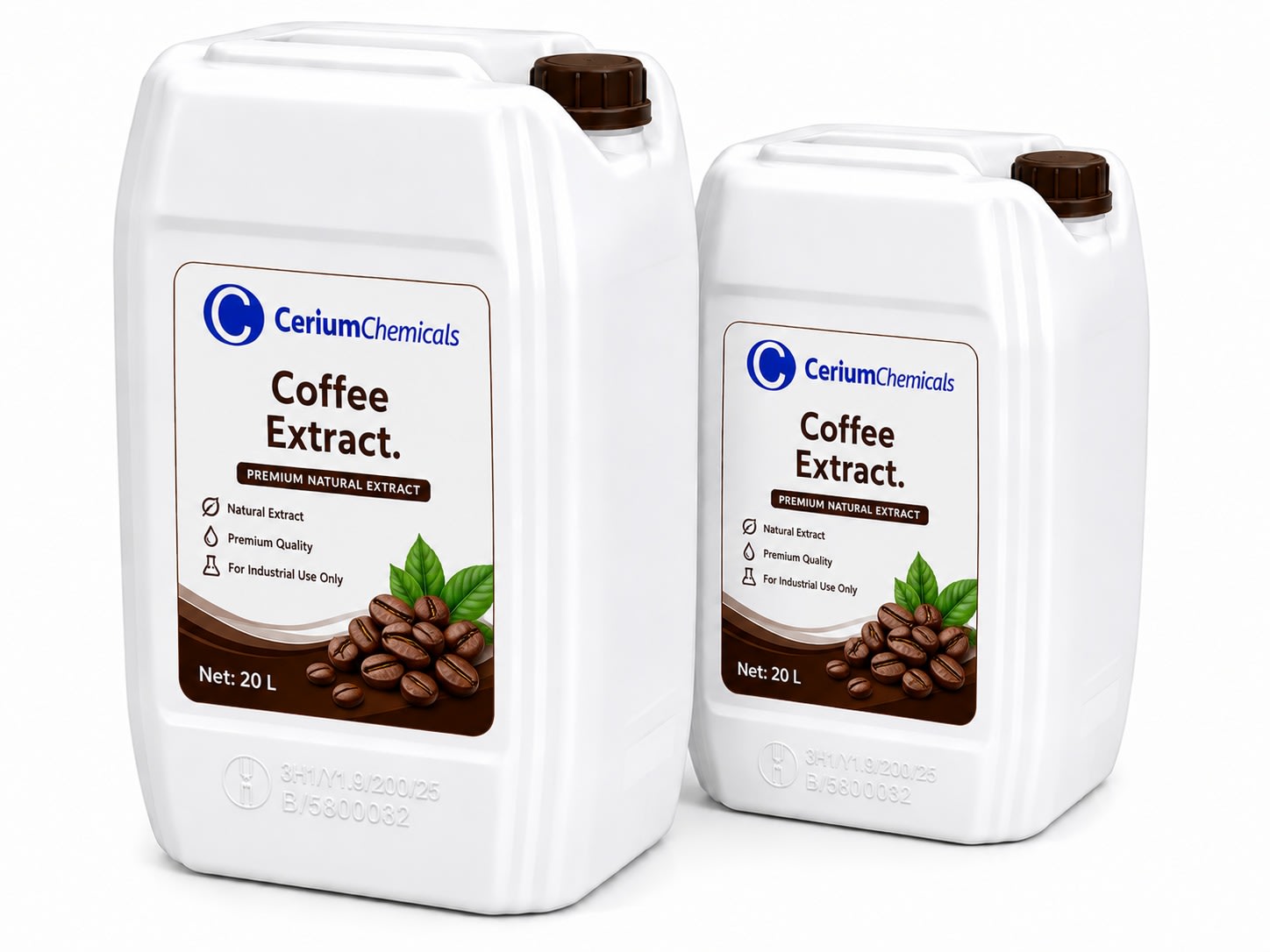 Coffee Extract in a one-litre Cerium Chemicals container