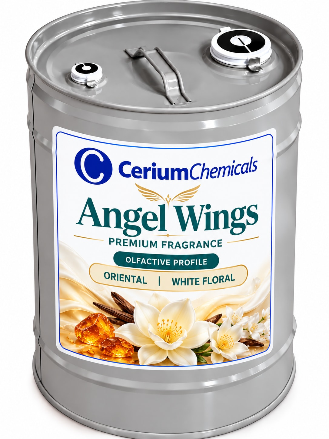 Angel Wings in Cerium Chemicals packaging