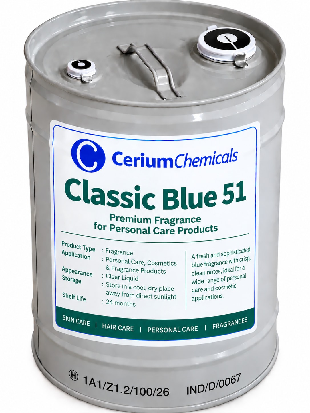 Classic Blue 51 in Cerium Chemicals packaging