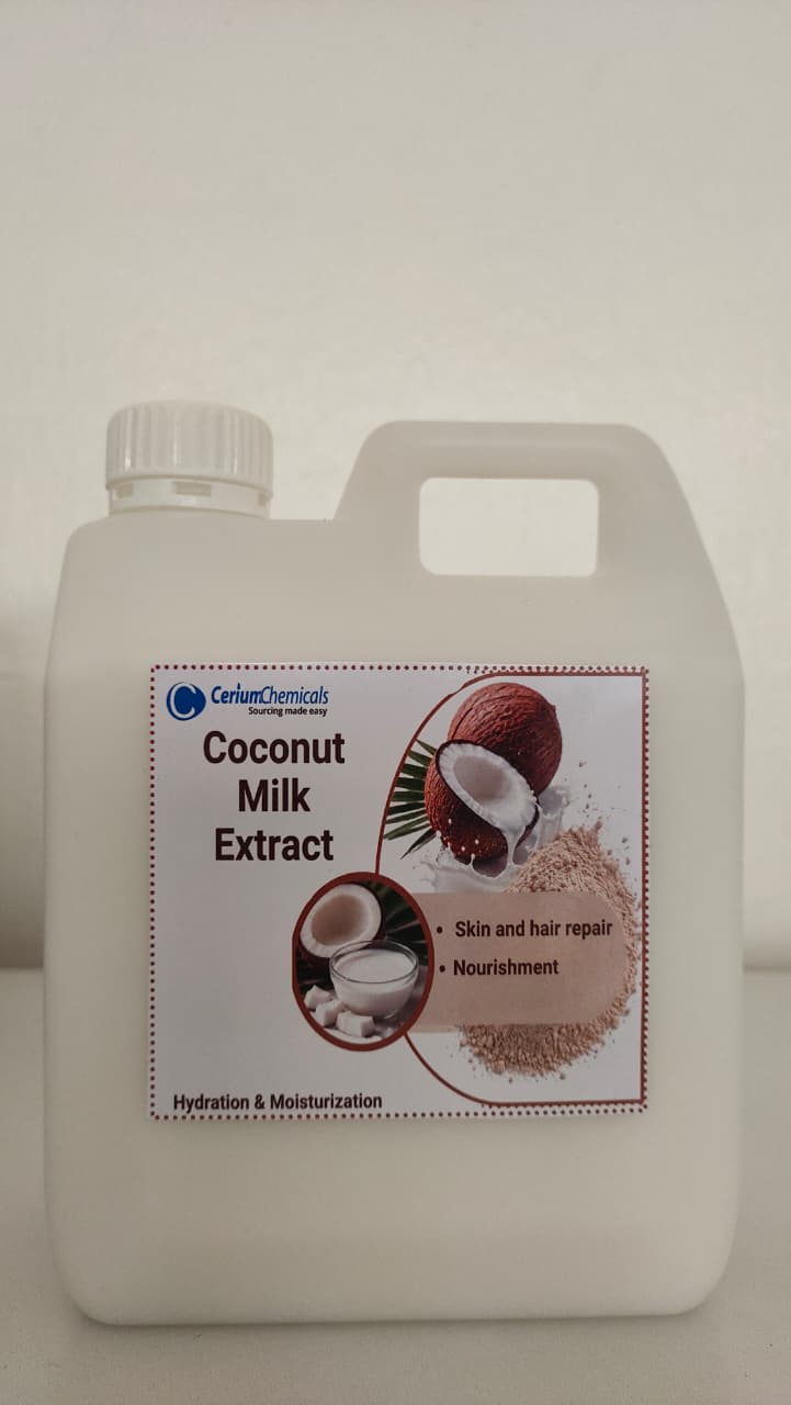 Coconut Milk Extract in a one-litre Cerium Chemicals container