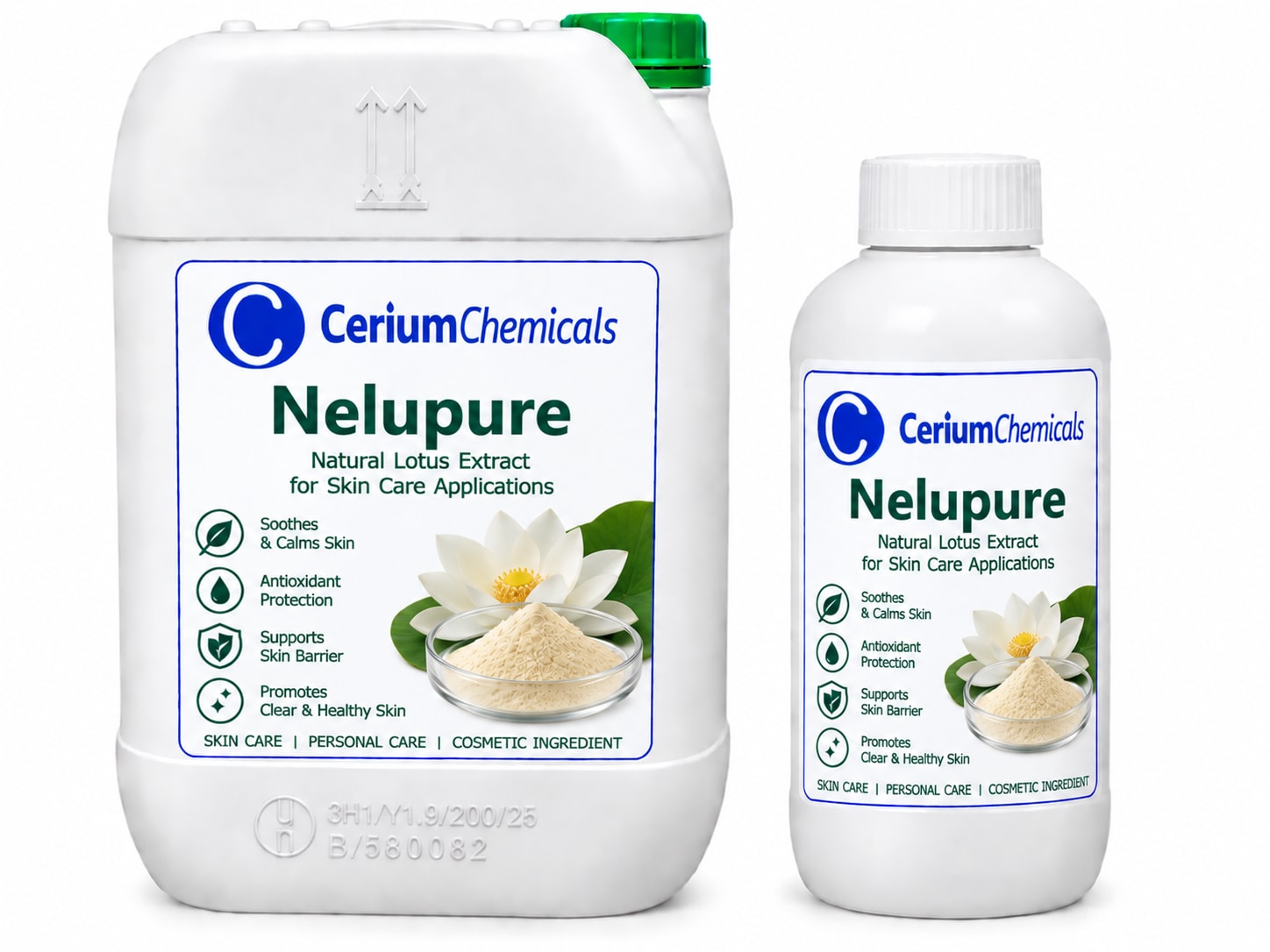 Nelupure Active in a one-litre Cerium Chemicals container