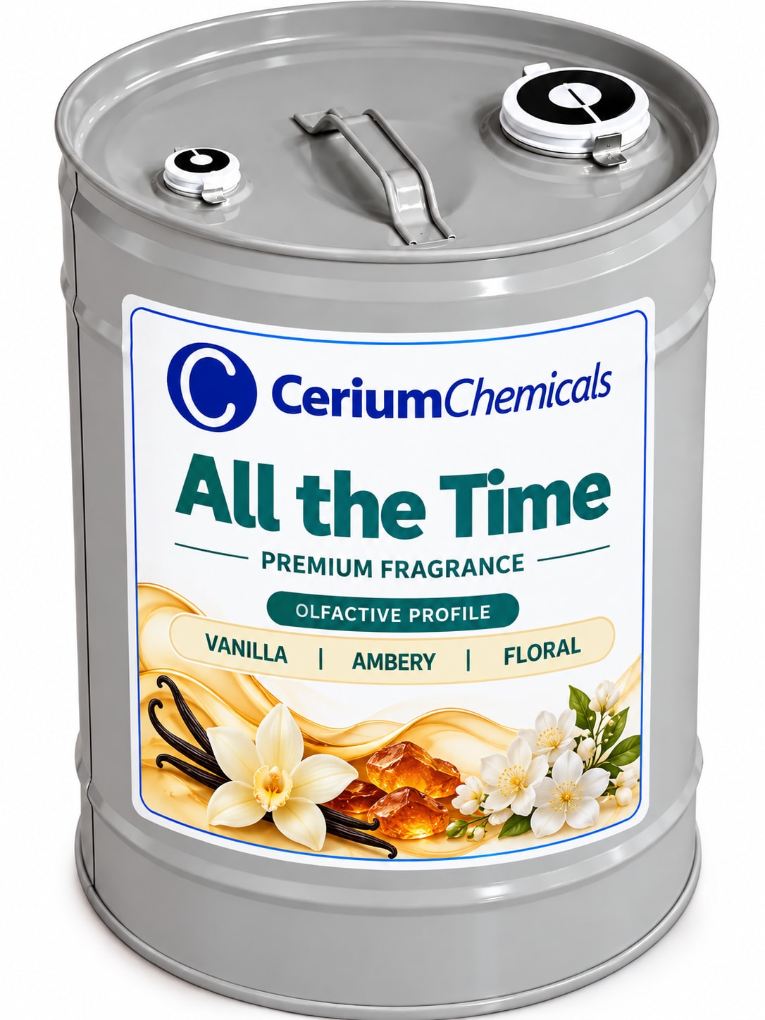 All the Time in Cerium Chemicals packaging