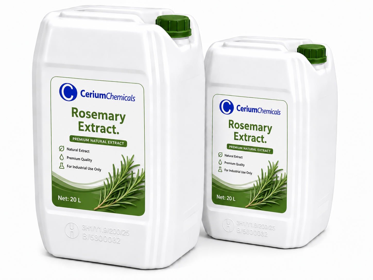 Rosemary Extract in a one-litre Cerium Chemicals container