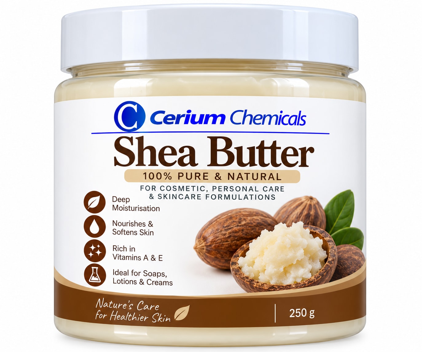 Shea Butter in Cerium Chemicals packaging