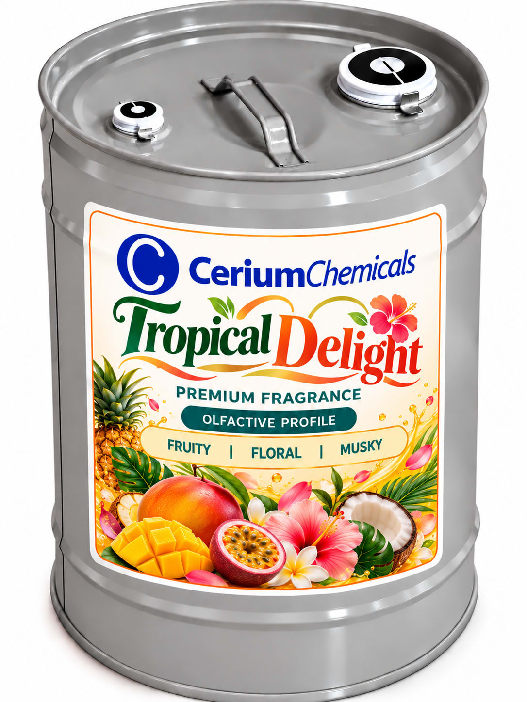 Tropical Delight in Cerium Chemicals packaging