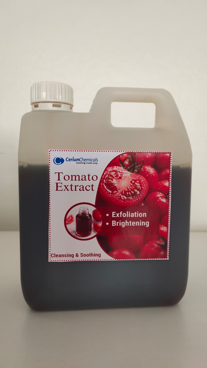Tomato Extract in a one-litre Cerium Chemicals container