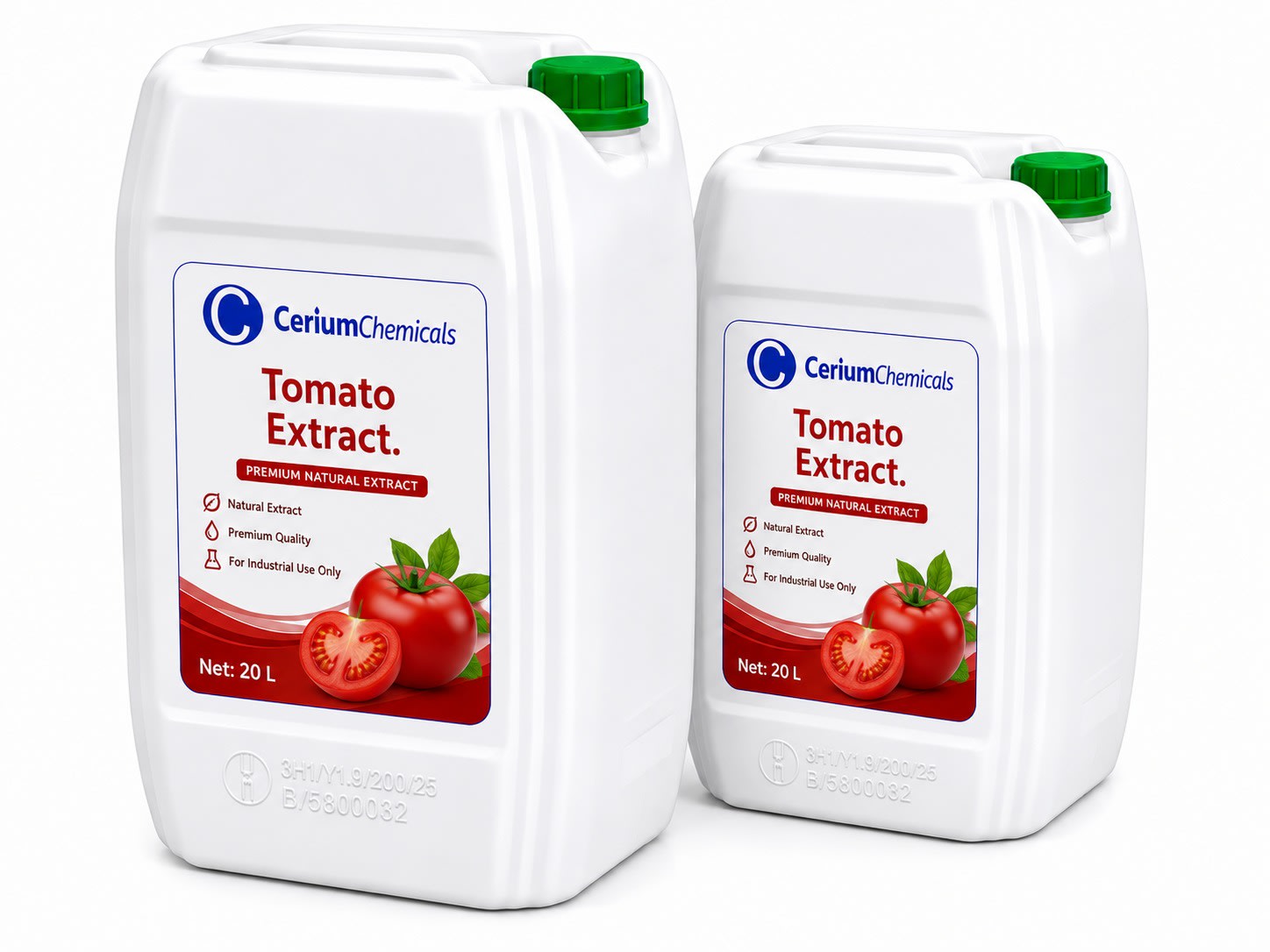 Tomato Extract in a one-litre Cerium Chemicals container