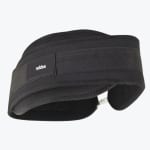 A black Addos weightlifting belt with a contoured back support and a metal buckle, shown against a white background.