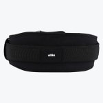 A black Addos weightlifting belt shown against a plain white background, featuring a wide padded back support and a central brand logo.