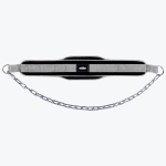 Addos grey and black dipping belt with a metal chain attached to D-rings on both ends, shown on a white background.