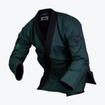 A dark green Addos Jiu-Jitsu gi jacket with a black collar and star embroidery on the sleeve, displayed against a plain white background.