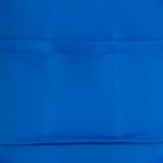 Close-up of a solid royal blue fabric with a horizontal pocket seam.