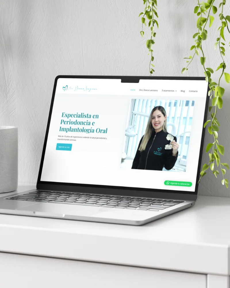 Sitio web Dra. Diana Lanziano - periodoncista en Bogotá - Caso real Akinae Studio