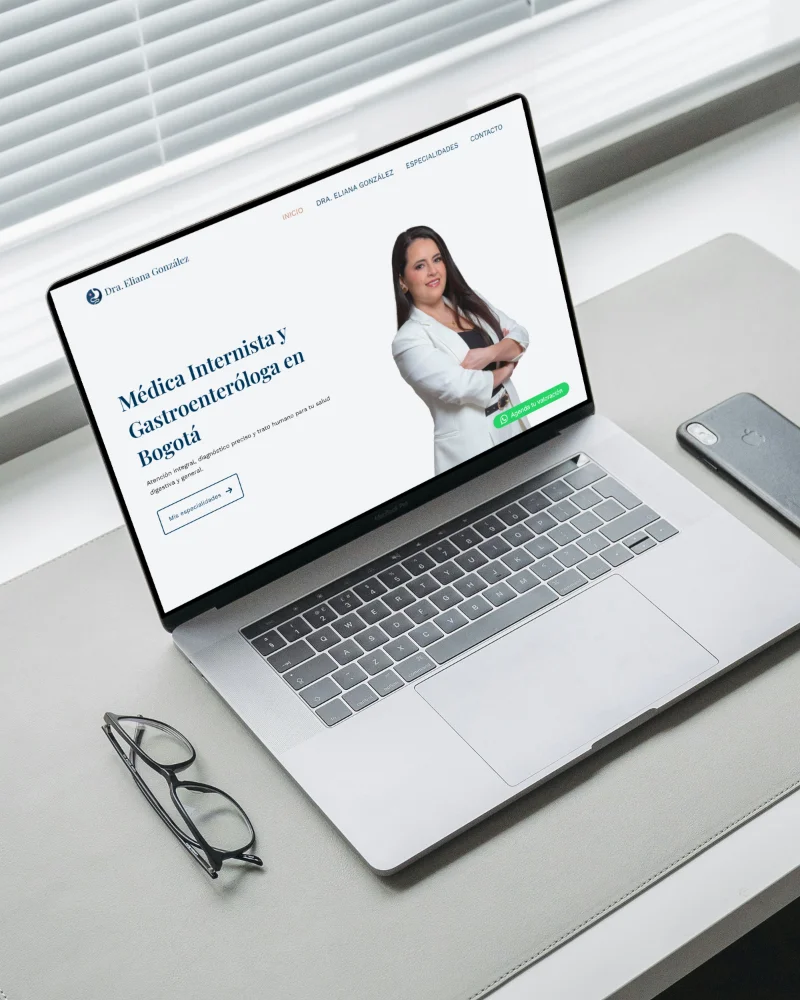 Sitio web Dra. Eliana Gonzalez - gastroenteróloga - Caso real Akinae Studio