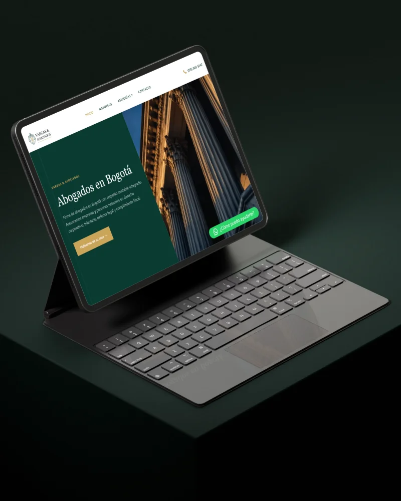 Sitio web Vargas y Asociados - derecho corporativo - Caso real Akinae Studio