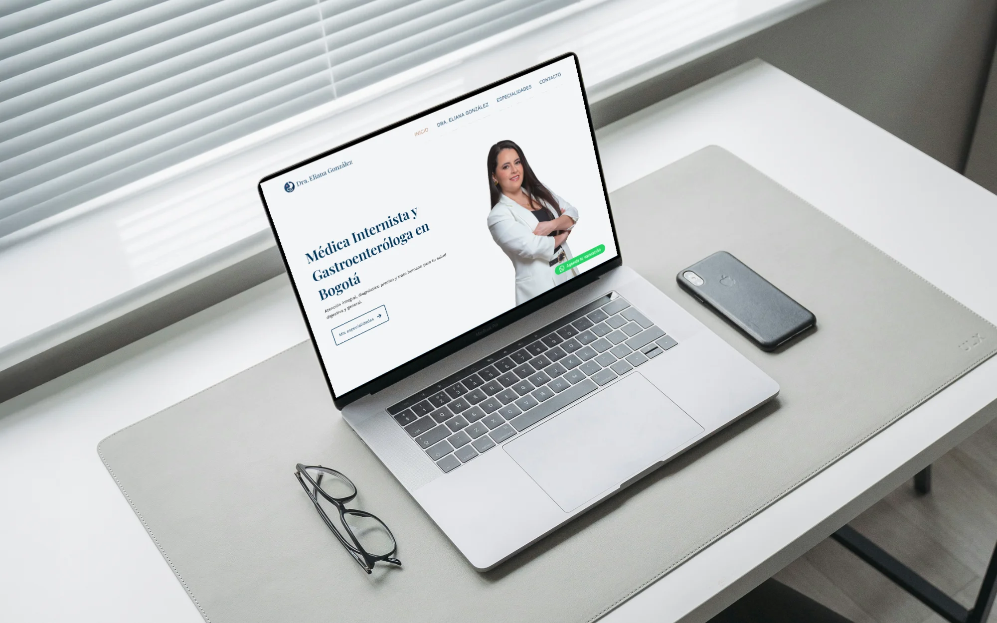 Sitio web de la Dra. Eliana González, gastroenteróloga en Bogotá — diseño de Akinae Studio