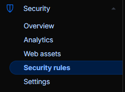 Security Rules en CloudFlare