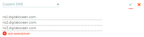 We wrote all 3 nameservers of Digital Ocean on Namecheap