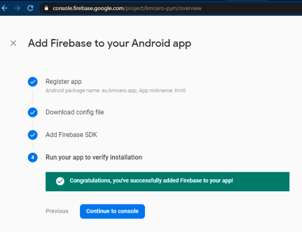 Confirmación de Firebase