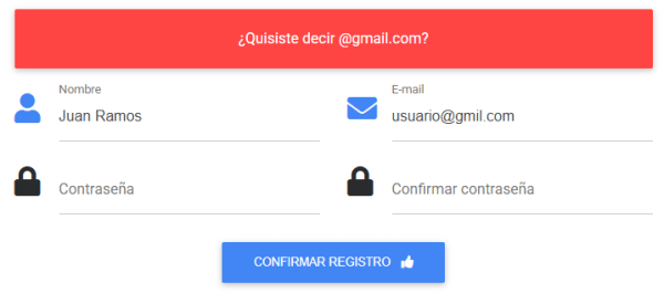 Ejemplo de sugerencia usando Levenshtein