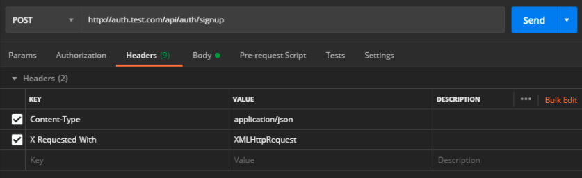 Headers at Postman