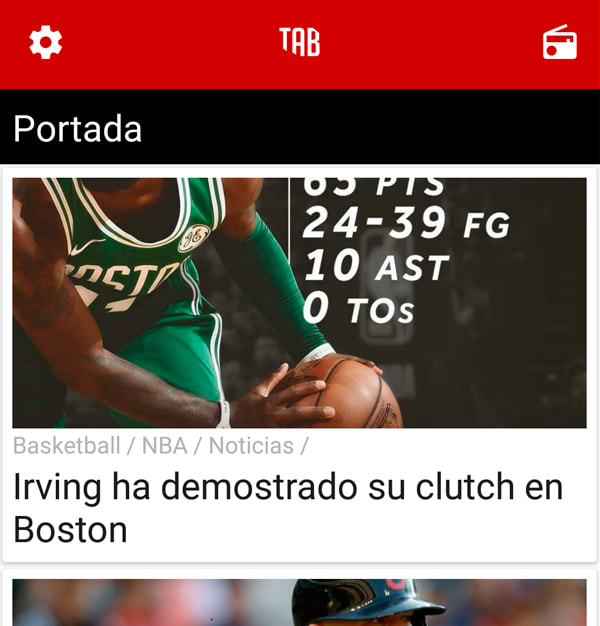 Aplicación para un blog de noticias sobre deportes (con notificaciones)