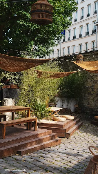 Outdoor view of Café A's terrace, Paris 10th arrondissement