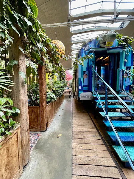 Photo of the iconic train at La Felicità, a social and dining hub in Paris's 13th arrondissement