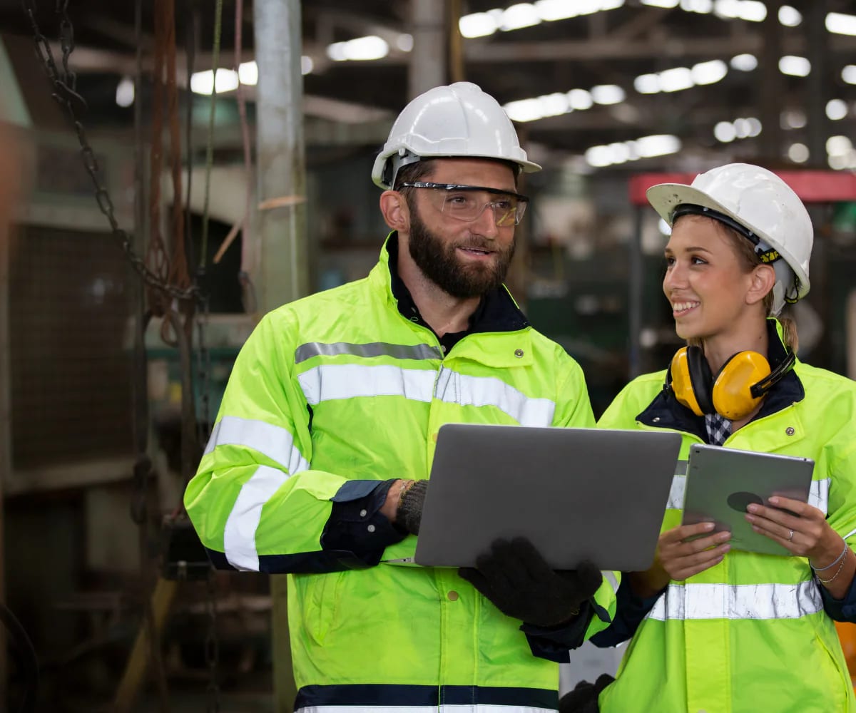 AI-powered quality control system showing automated defect detection, real-time production monitoring, and smart factory operations with digital overlay dashboards