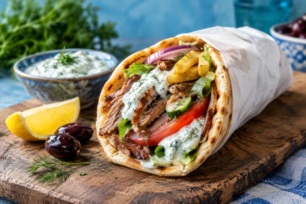 Greek Chicken Gyros with Tzatziki