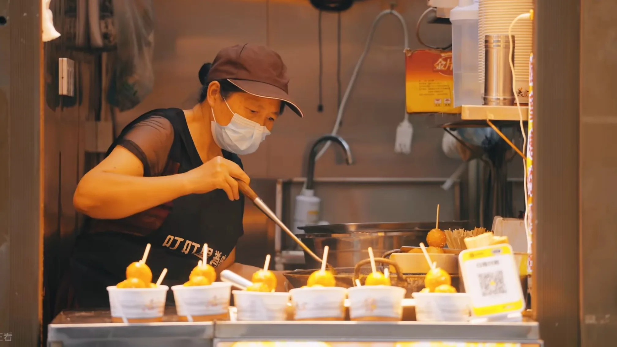 Night vendor cooking