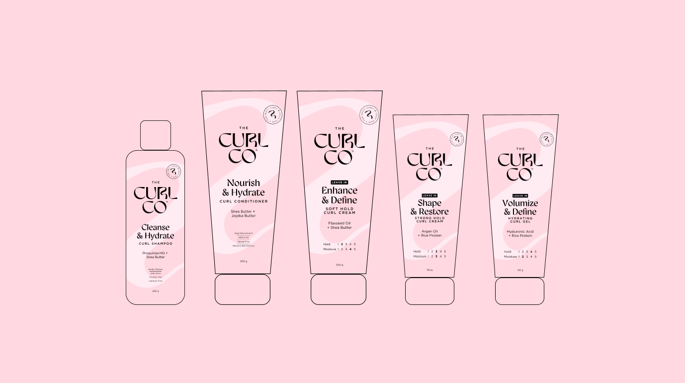 The Curl Co – Packaging showcase and product range