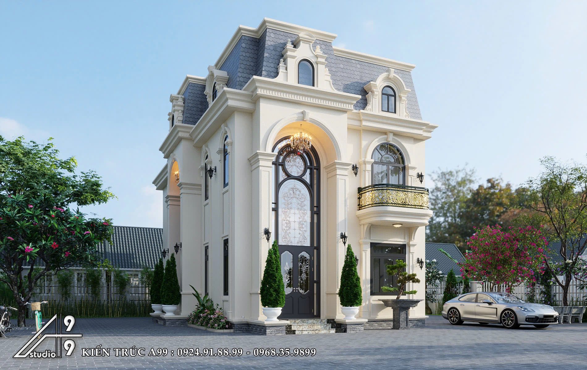 Biệt Thự Tân Cổ Điển Mái Mansard - hình 2