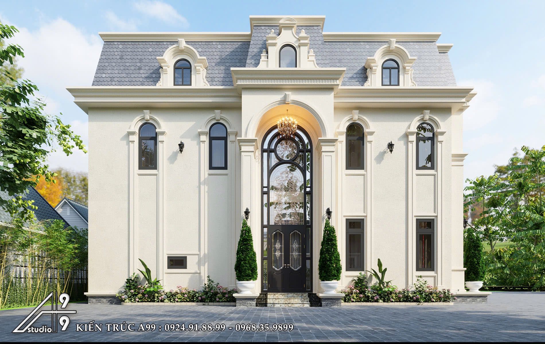 Biệt Thự Tân Cổ Điển Mái Mansard - hình 3