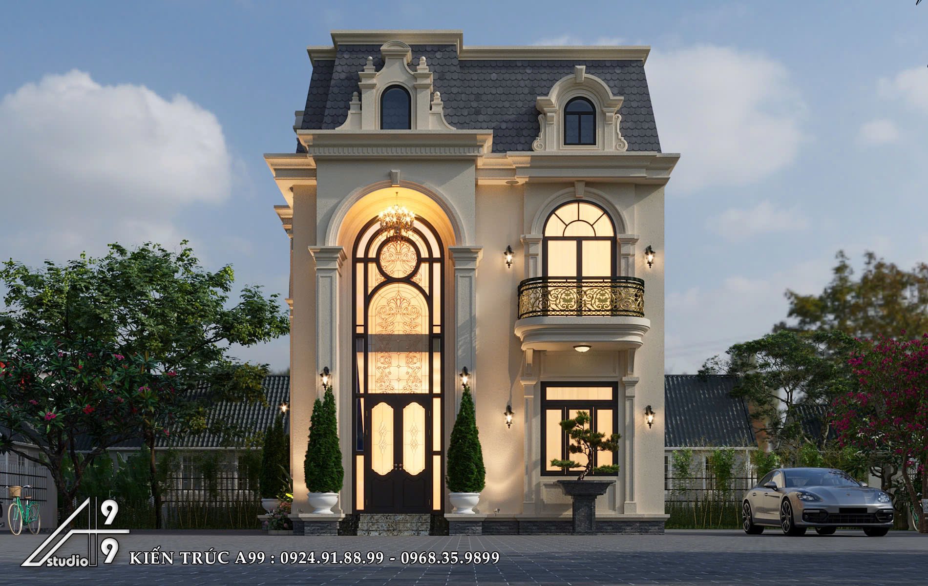 Biệt Thự Tân Cổ Điển Mái Mansard - hình 4